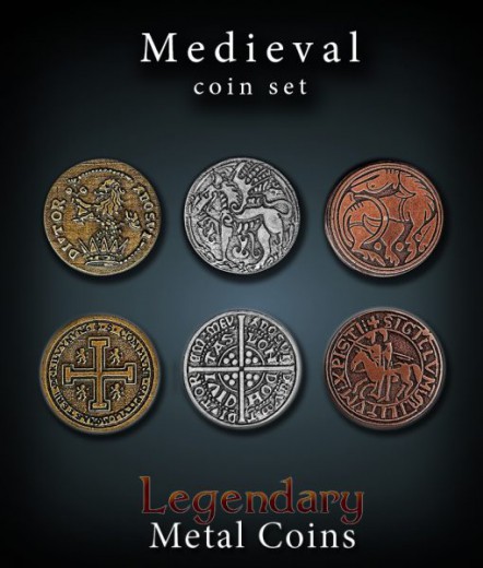 Legendary Metall Münzen Set Mittelalter