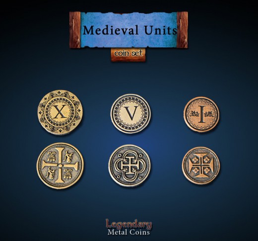 Legendary Metall Münzen Set Mittelalter Units