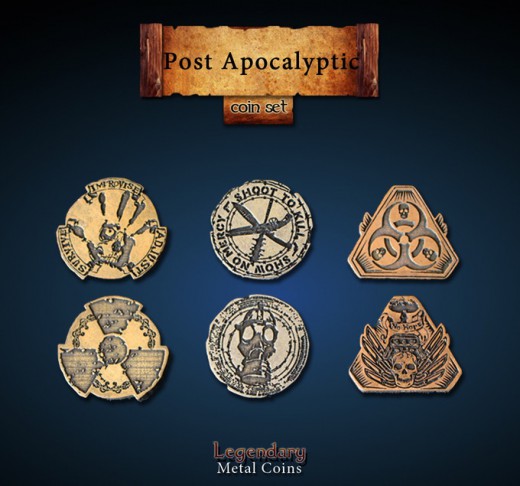 Legendary Metall Münzen Set Post Apokalypse