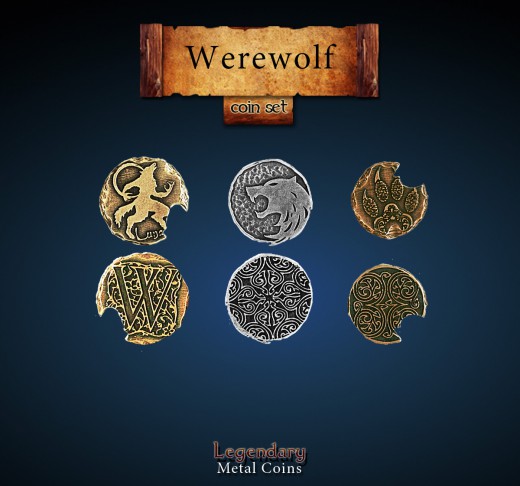 Legendary Metall Münzen Set Werwolf