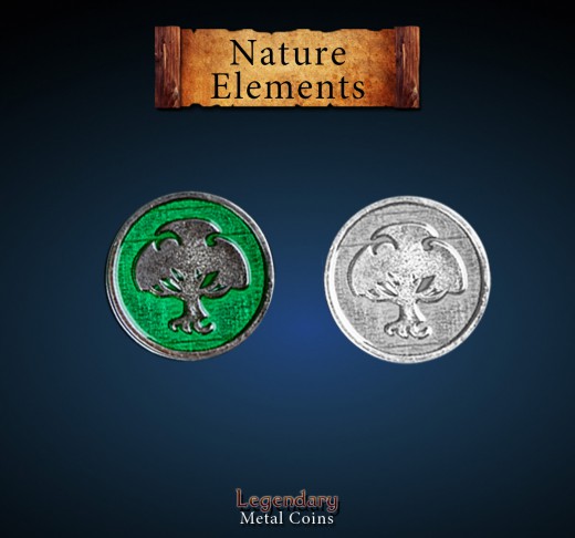 Legendary Metall Münzen Nature (Tree) Element Set