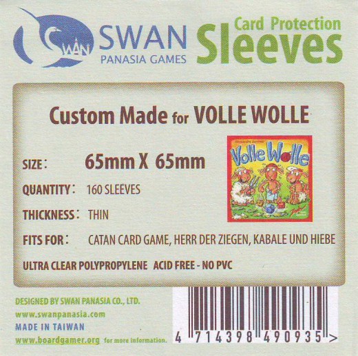 Swan card protection sleeves 65mm x 65mm, 160 pcs thin