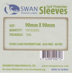 Swan card protection sleeves 90mm x 90mm, 130 pcs thin