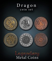 Legendary Metall Münzen Set Drachen