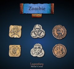 Legendary Metall Münzen Set Zombies