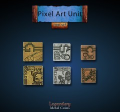 Legendary Metall Münzen Set Pixel Art Unit