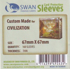 Swan card protection sleeves 67mm x 67mm, 160 pcs thin