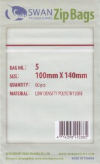 Zip lock bag 100x140 mm, 60 pieces